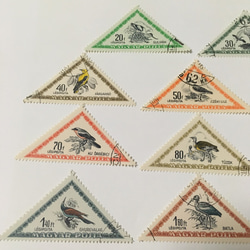 ハンガリー  鳥のデザインの航空郵便用切手11枚セット 使用済 2枚目の画像