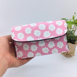 ミニ財布❇花柄&デニム（ピンク） 7枚目の画像