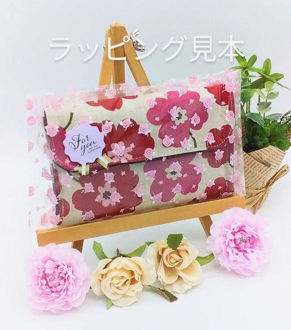 全3カラー☆コンパクト財布❇猫と小花柄&デニム（イエロー） 9枚目の画像