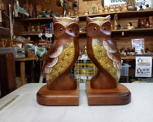 ふくろうのブックエンド プレゼント 記念品に最適 その他インテリア