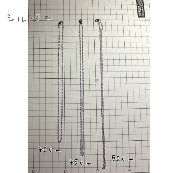 ステンレス製ネックレスチェーン3本　好きな組み合わせで長さと色が選べます 2枚目の画像