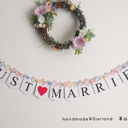 ★1番人気★＊ウェディング　ガーランドA＊JUSTMARRIED＊お花　前撮り　ウエディングアイテム 2枚目の画像