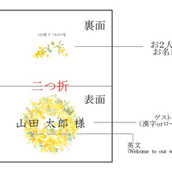 新作＊ミモザのリース席札＊１部８０円～１３０円 3枚目の画像