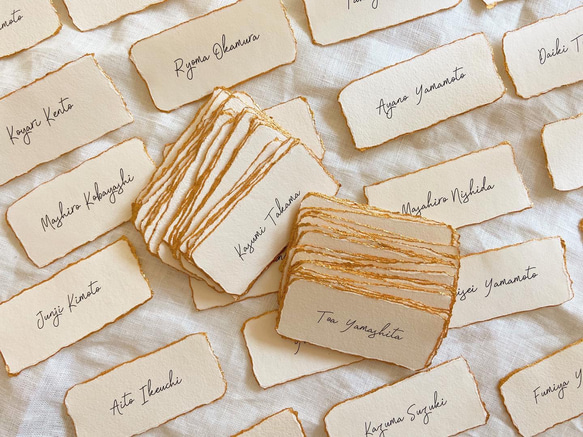 ハンドメイドペーパー＊席札　ウェディング　結婚式 1枚目の画像