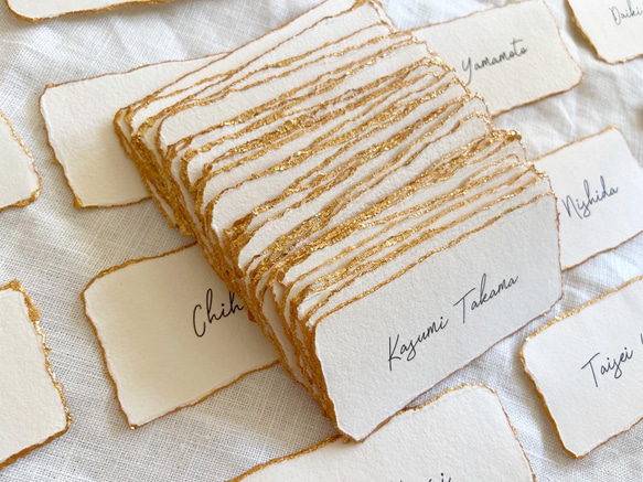 ハンドメイドペーパー＊席札　ウェディング　結婚式 2枚目の画像