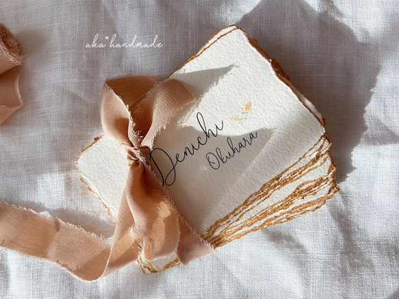 ハンドメイドペーパー＊席札　ウェディング　結婚式 8枚目の画像