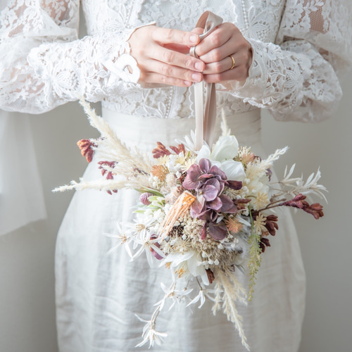 ボールブーケ　結婚式　前撮り　ウェディング　花嫁