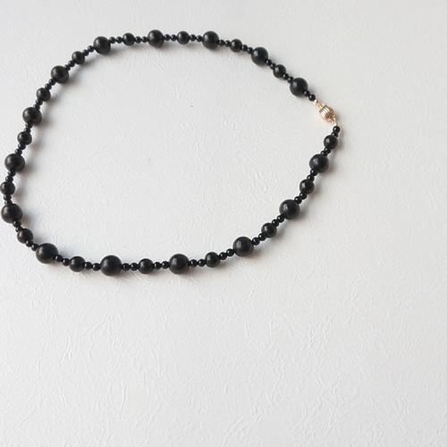 ジェッドとオニキスのネックレス(No.884N) ネックレス