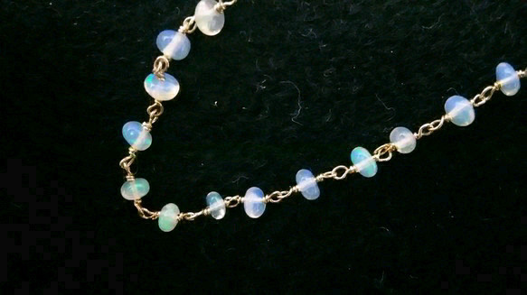 【再販／受注制作／K14GF】オパールネックレス(No.028)