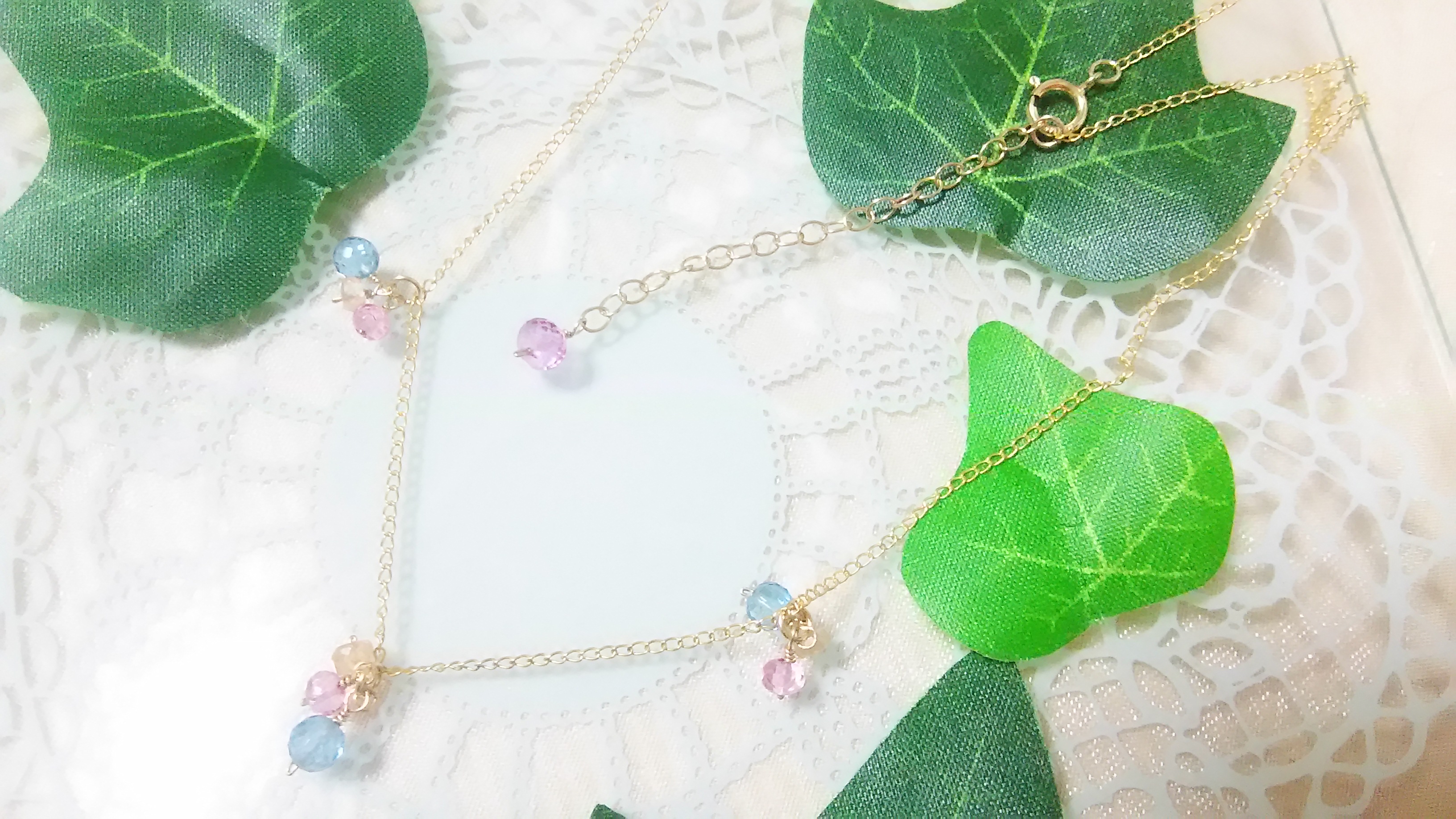 【K14GF】3色トパーズのネックレス(No.356)