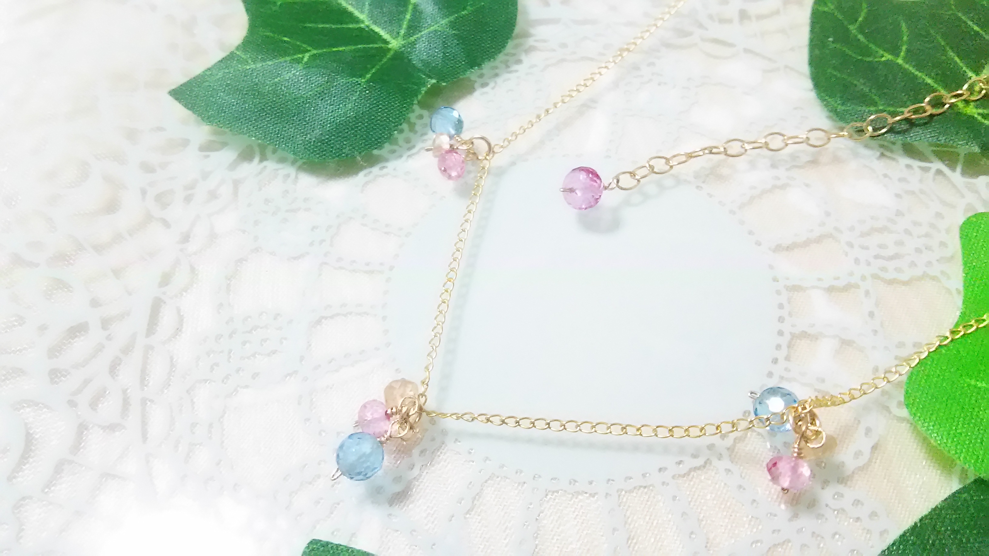 【K14GF】3色トパーズのネックレス(No.356)