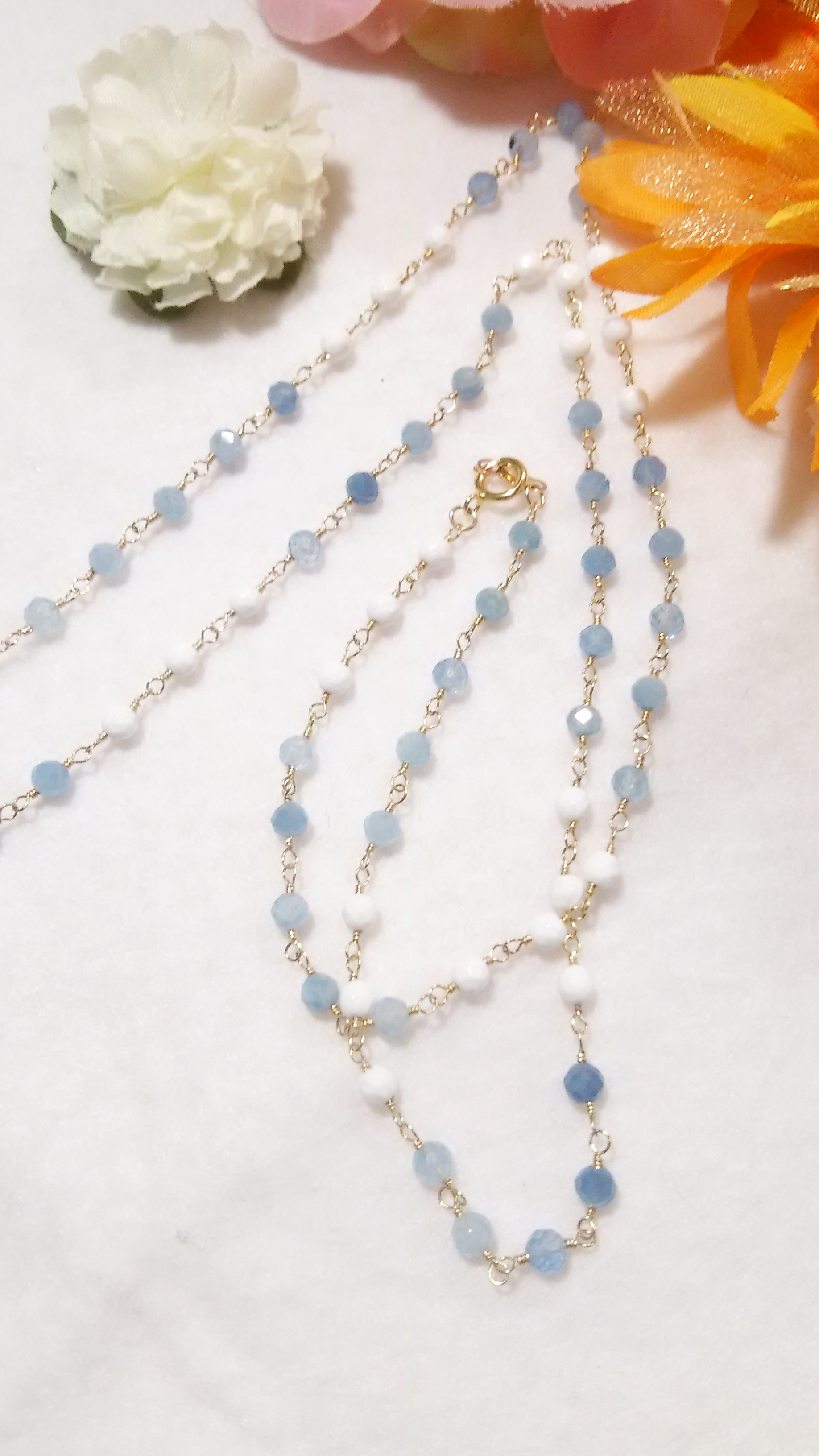 【K14GF】アクアマリンネックレス(No.0539)