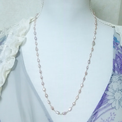 ピンク淡水パールのネックレス(No.618) 4枚目の画像