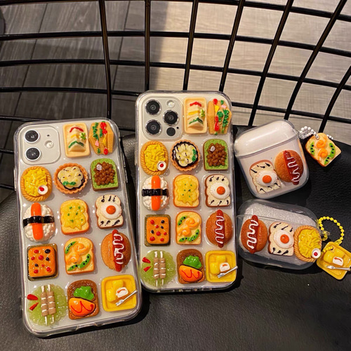 食品サンプル iPhoneケース airpods ケース airpods proケース 食パン 