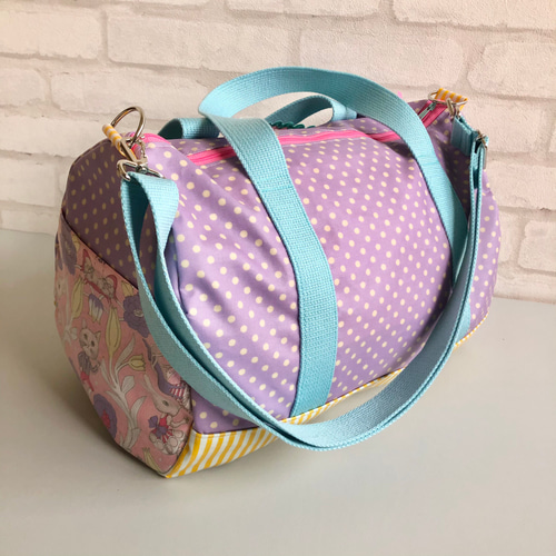 ジョリーフルール　ボストンバッグLサイズ JoliFleur la Toile》ジョリーフルールボストンバッグ/ネイビー