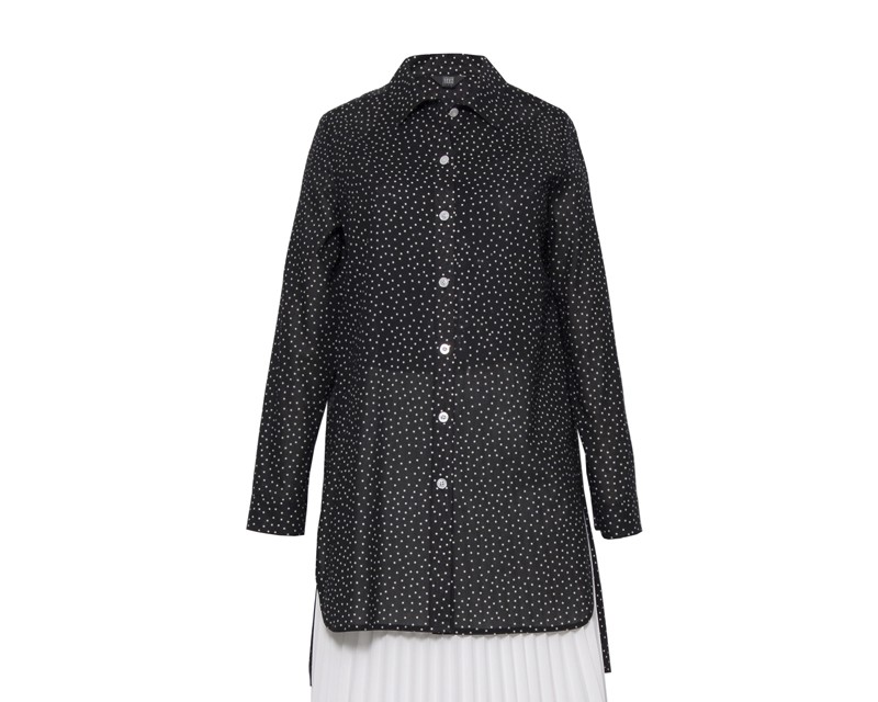 ドット柄ロングシャツ