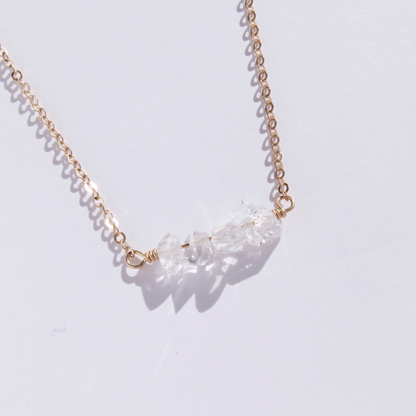FATINA 14kgf NY産ハーキマーダイヤモンドのネックレス 3枚目の画像