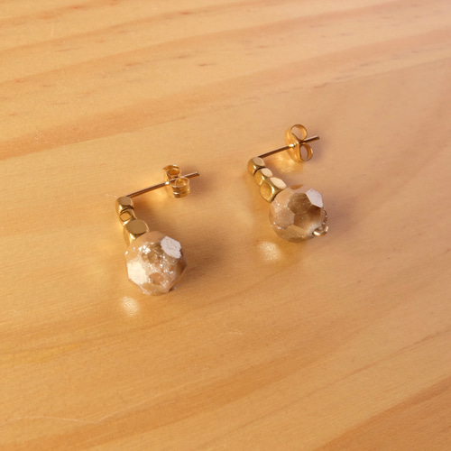 LIGHT 14kgf ドゥルージーアゲートとヘマタイトのピアス ピアス