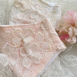 桜レース 春待ちマスク （ピンク）レースマスク 花モチーフ 桜 布