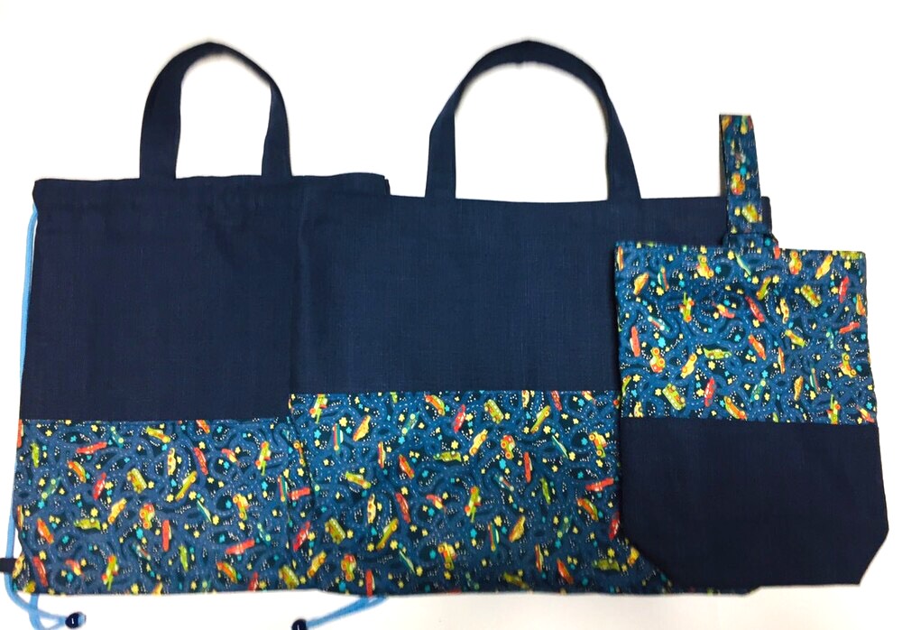 自動車の好きな男の子向けのレッスンバッグセット