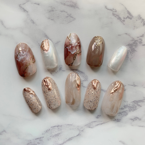 ネイルチップ ニュアンスネイル 成人式ネイル 卒業式ネイル うねうね  