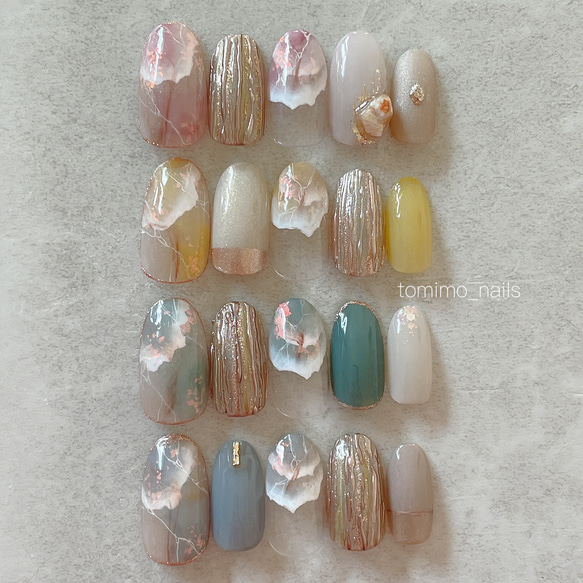 好きな色選択！ ネイルチップ ニュアンスネイル 結婚式ネイル  