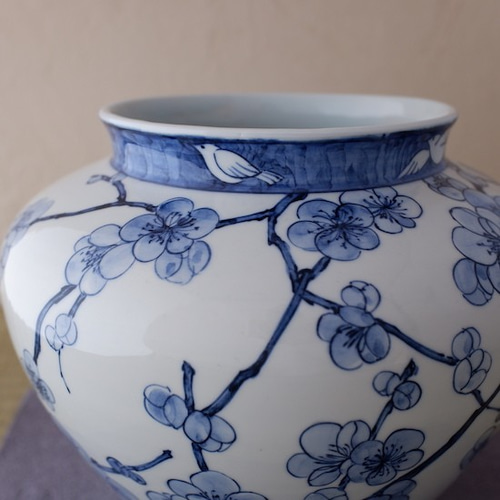 染付梅文壺 一輪挿し・花瓶・花器 双眸（そうぼう）soubou 通販