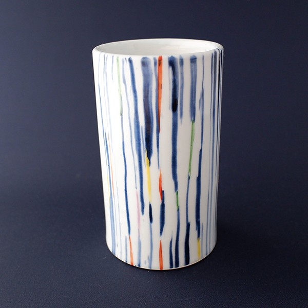 色絵木賊(とくさ)文筆筒