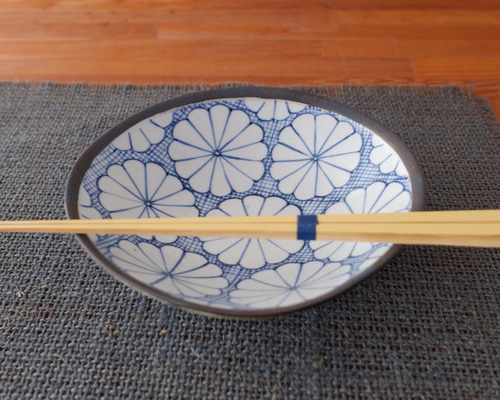 染付菊割文膾(なます)皿 お椀・ボウル・鉢 双眸（そうぼう