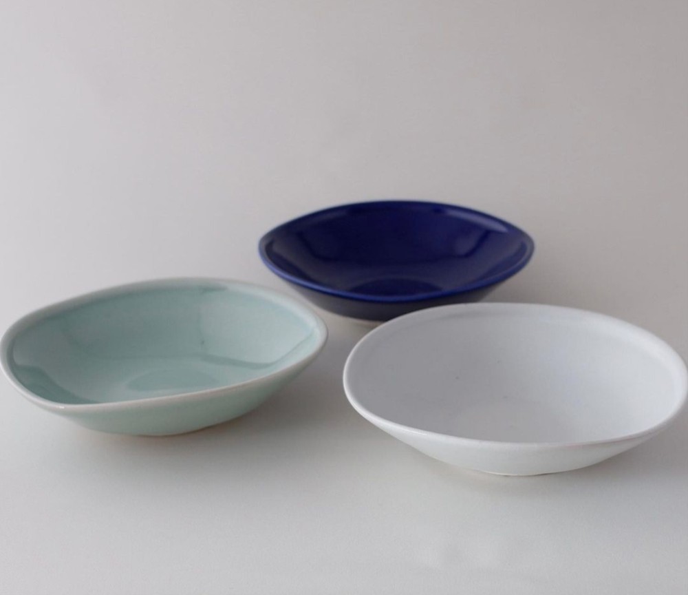 膾(なます)皿（青磁・白磁・瑠璃）３種セット
