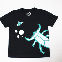 水生昆虫✳︎タガメ、ゲンゴロウ、水カマキリTシャツ［キッズサイズ］ 1枚目の画像