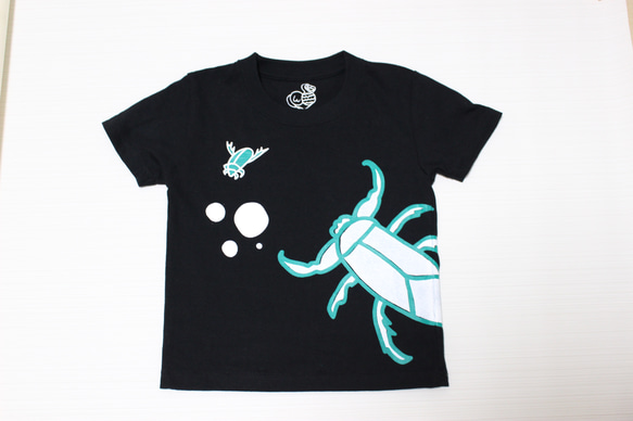 水生昆虫✳︎タガメ、ゲンゴロウ、水カマキリTシャツ［キッズサイズ］ 1枚目の画像