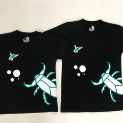 水生昆虫✳︎タガメ、ゲンゴロウ、水カマキリTシャツ［キッズサイズ］ 5枚目の画像