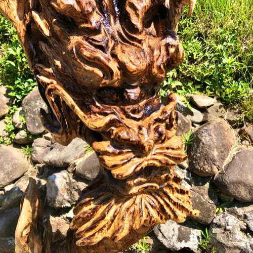 龍 チェーンソーアート作品 彫刻 木彫り 杉 置物 オブジェ 干支