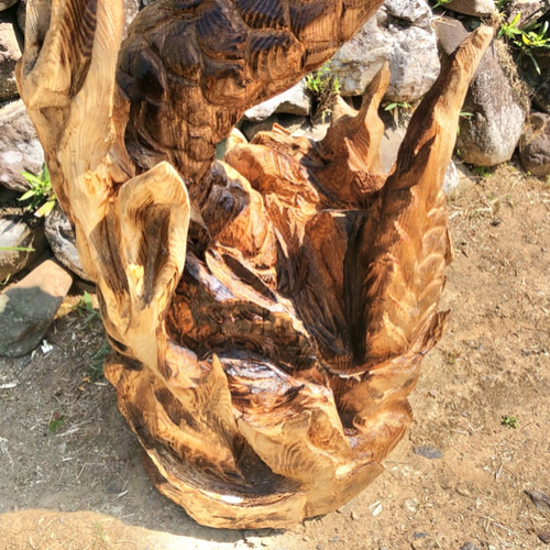 龍 チェーンソーアート作品 彫刻 木彫り 杉 置物 オブジェ 干支 龍 チェーンソーアート作品 彫刻 木彫り 杉 置物 オブジェ 干支