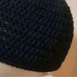 【新品未使用】ハンドメイド　男性用　ワッチ帽子　年中使える綿100% ブラック 9枚目の画像