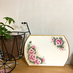 ボード　ボールペン　薔薇　手描き　トールペイント ボード ボールペン 薔薇 手描き トールペイント