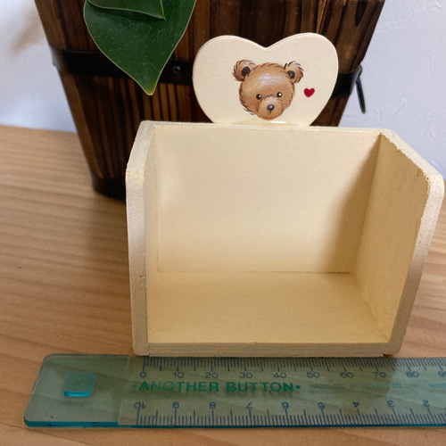 可愛いクマの万年カレンダー（アイボリー）トールペイント