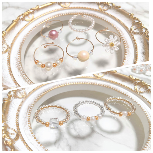 手作りビーズアクセサリー 発し 8点セット まとめ売り 