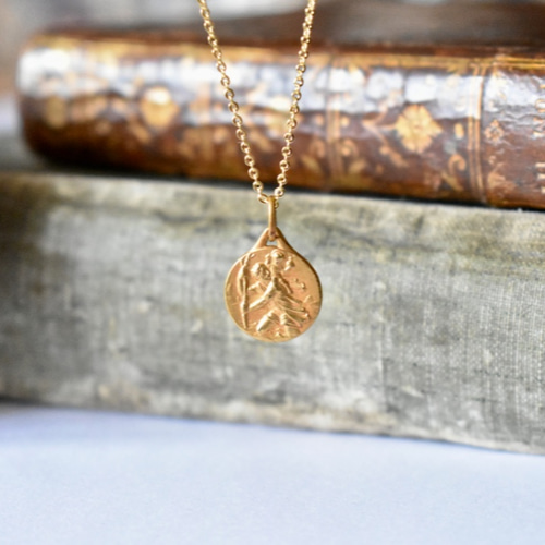 フランス アンティーク】天使 イエス メダイ コイン ネックレス