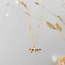 キツネのネックレス（14Kゴールドプレート） ネックレス・ペンダント