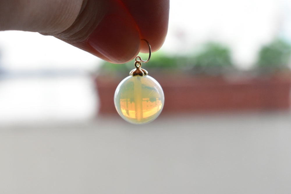 イヤリングも可）【12 or 14mm】オパライトのピアス（14KGF