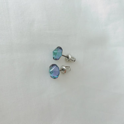 施華洛世奇單粒耳環（限量藍色環礁湖） 第4張的照片