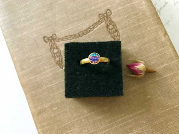 復古虹膜黃銅戒指（12號） 第1張的照片
