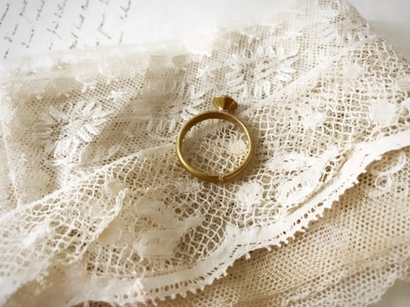 （DSWアイリス）ヴィンテージアイリスガラスのリング（12号指輪～微調整可能） 4枚目の画像