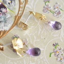 紫水晶和花朵耳環 第4張的照片