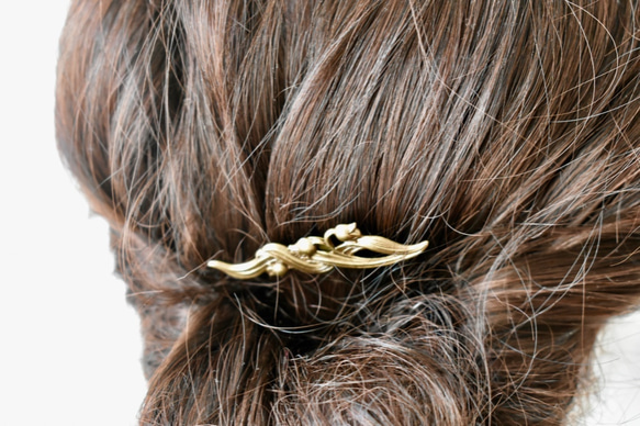 スズランのヘアピン 2本セット（銀古美） 6枚目の画像