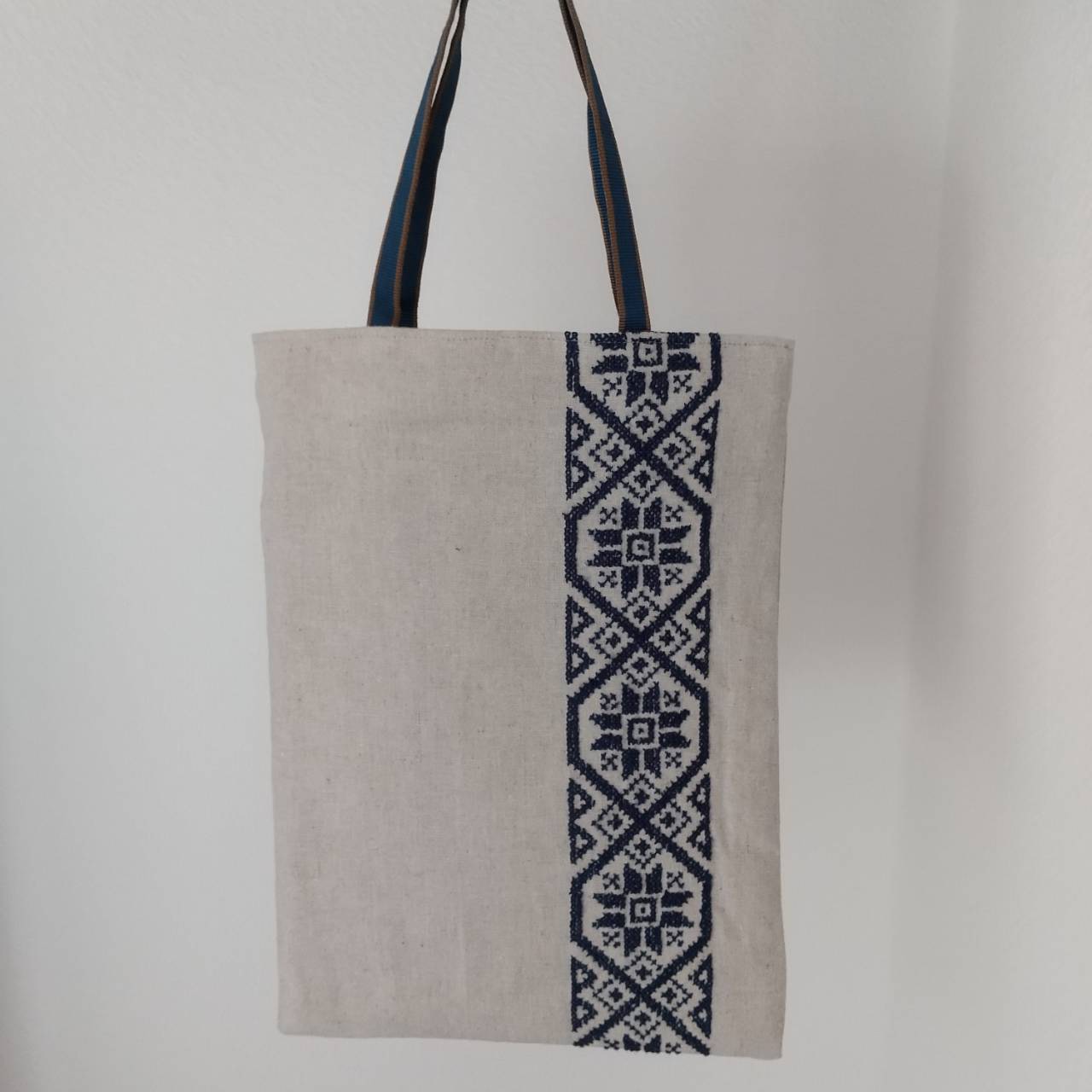 【クロスステッチ❤︎Bigトートバッグ】ハンドメイド　サモイロフ　リバティ