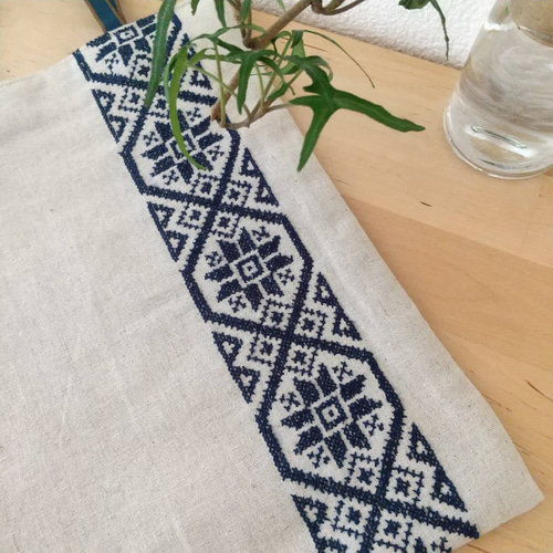 ☆20%OFF☆クロスステッチ＊たて長トートバッグ トートバッグ