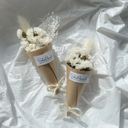 ドライフラワー クリスマス お正月 ホワイトブーケ ミニ 花束